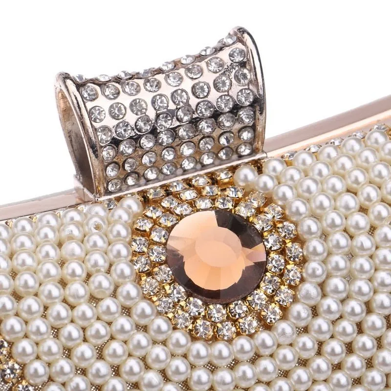 Rhinestones Tassel Clutch Diamonds Beaded Metal Evening Bags Chain Shoulder Messenger Purse Evening Bags For Wedding Bag