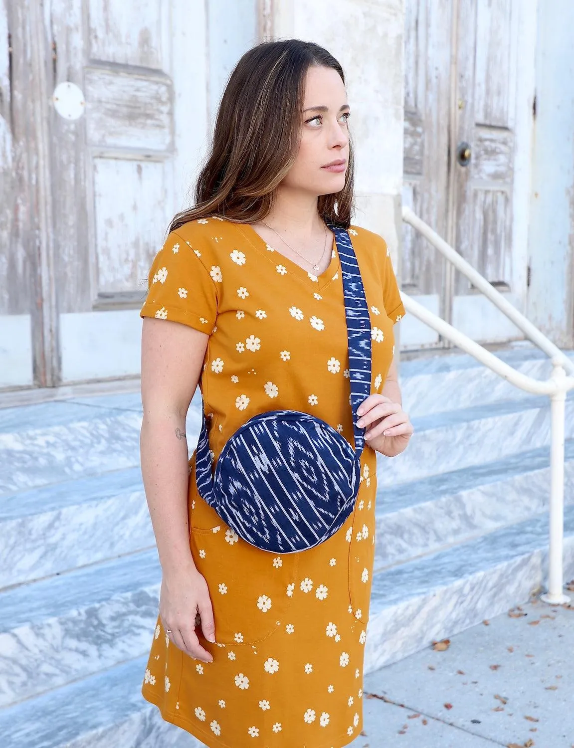 Round Crossbody Bag- Multiple Prints Available