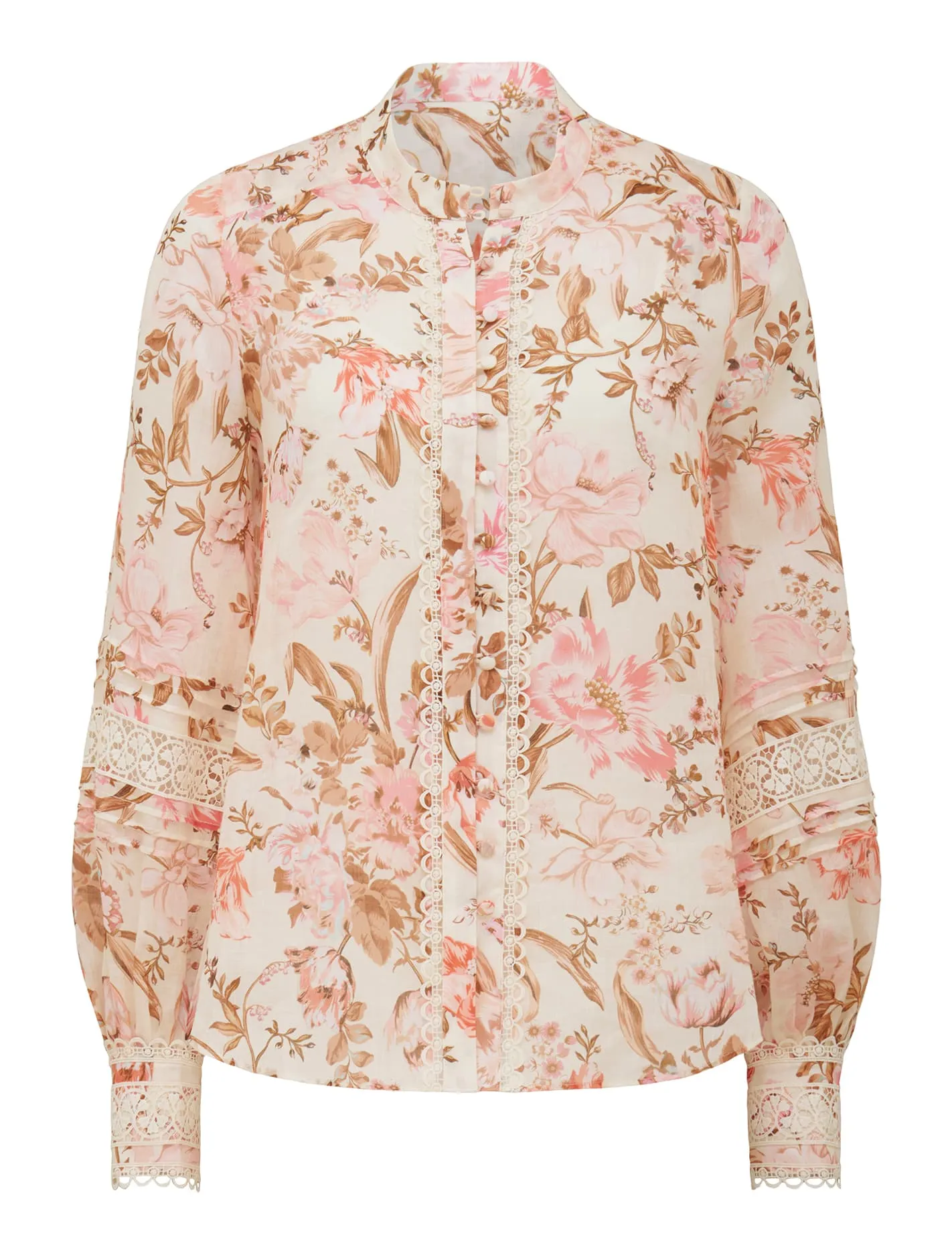 Sloane Trim Spliced Print Blouse