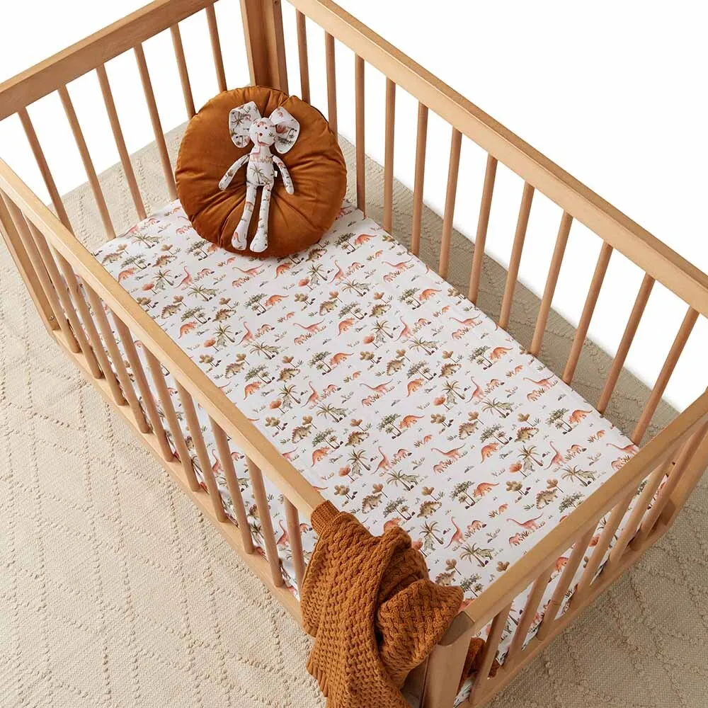 Snuggle Hunny Fitted Cot Sheet - Dino