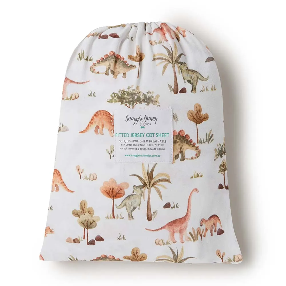 Snuggle Hunny Fitted Cot Sheet - Dino