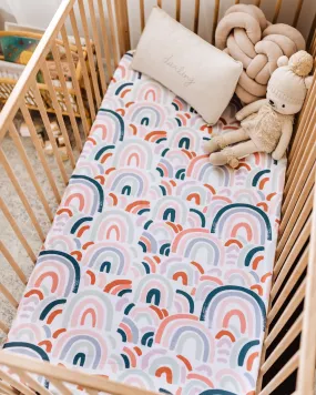 Snuggle Hunny Fitted Cot Sheet - Rainbow