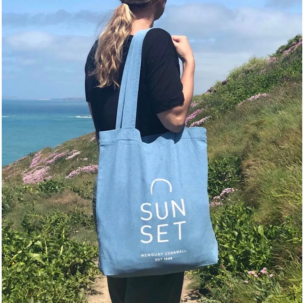 Sunset Surf Tote Bag - Light Denim