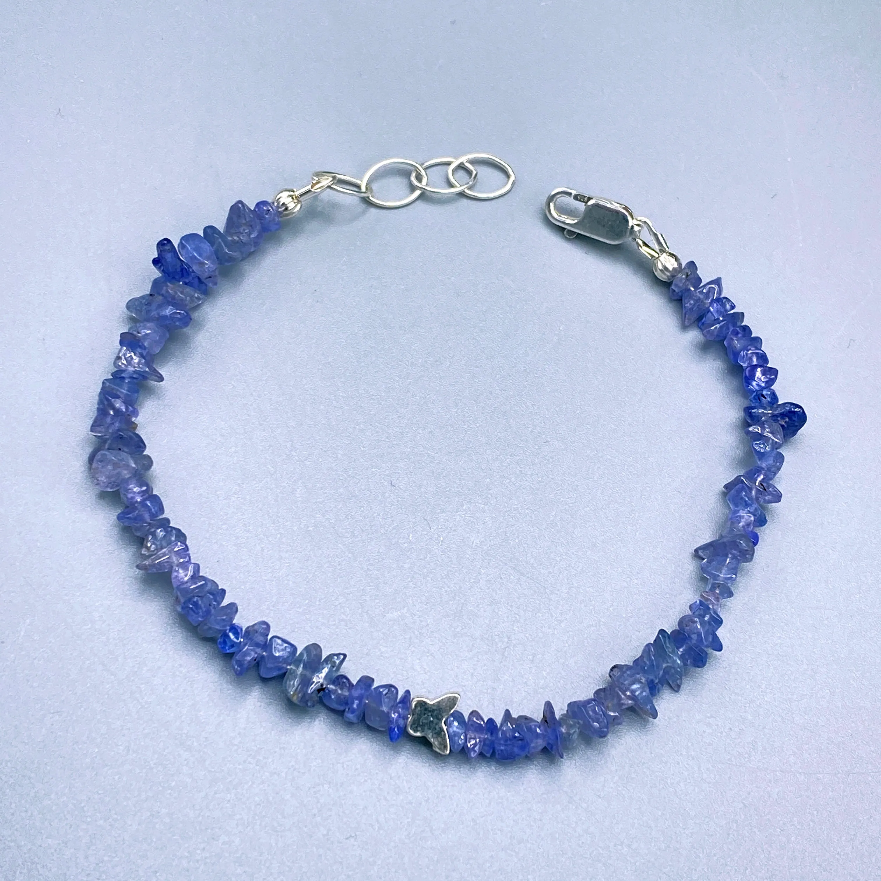 Tanzanite and Sterling Silver Butterfly Bracelet