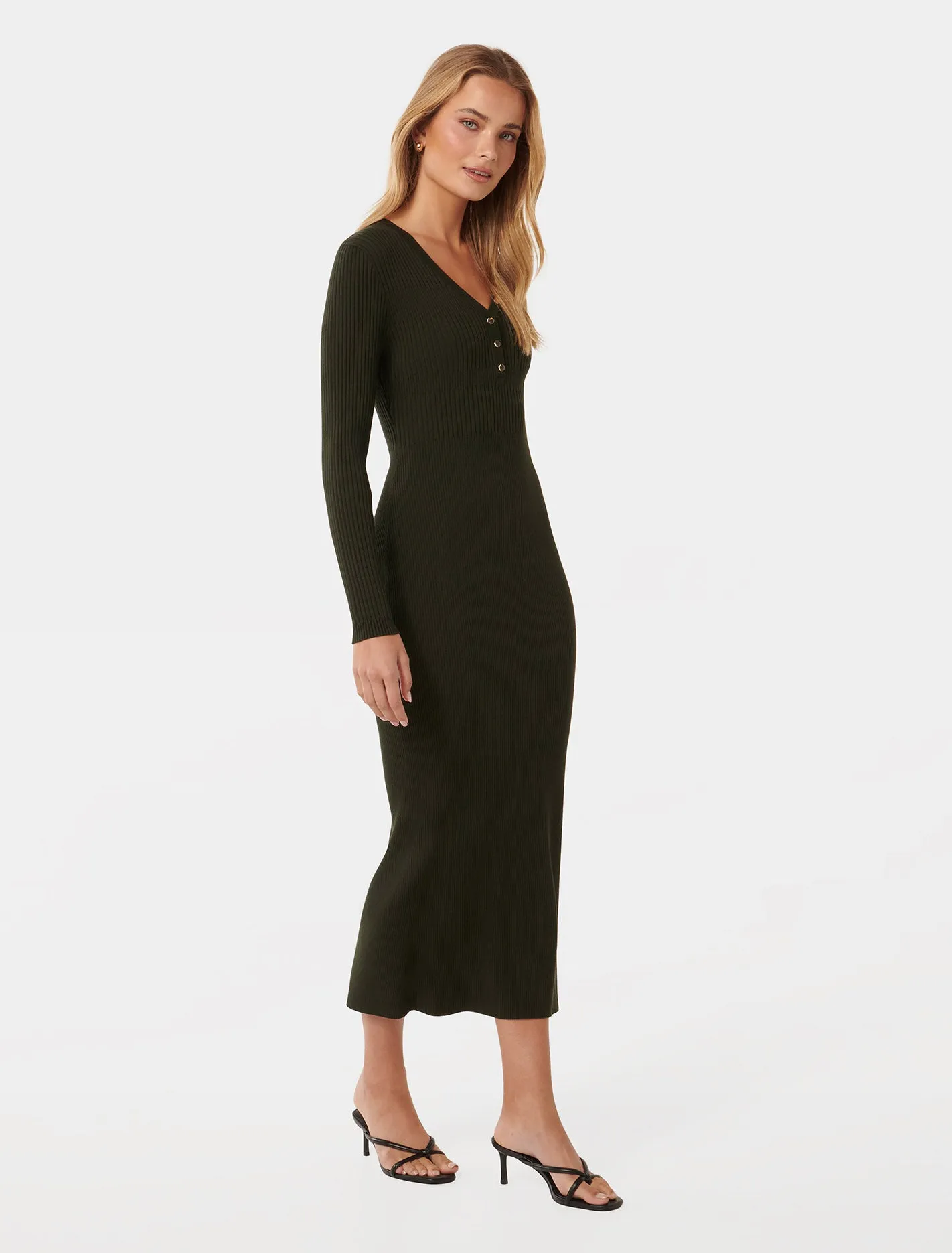 Teagan Ribbed Knit Midi Dress