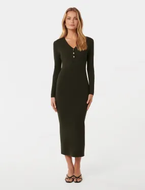 Teagan Ribbed Knit Midi Dress