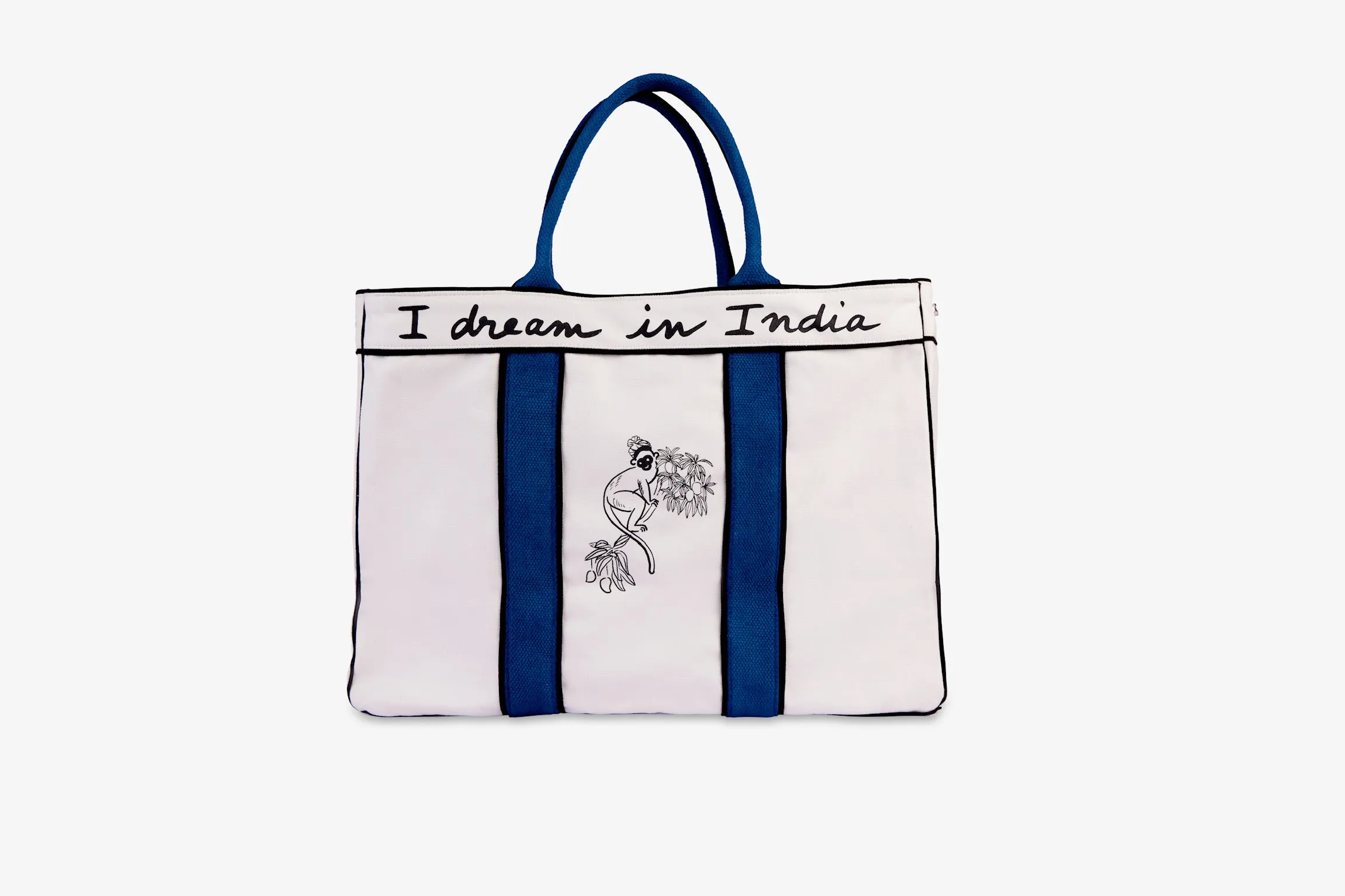 The India Tote Monkey under the Sun Jodhpur Blue