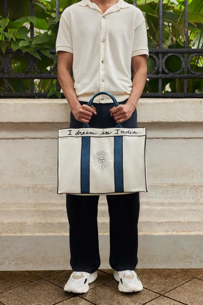 The India Tote Monkey under the Sun Jodhpur Blue