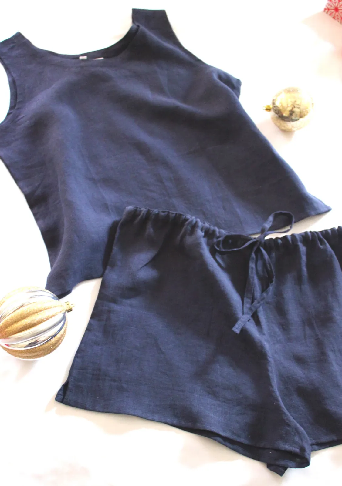 The Remnant Pajamas in Navy Linen