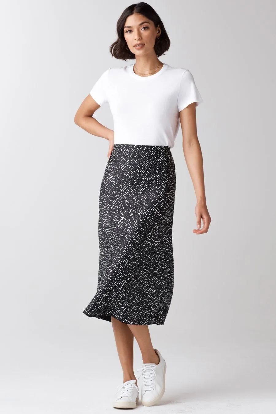 The Reversible Glossy Midi Skirt