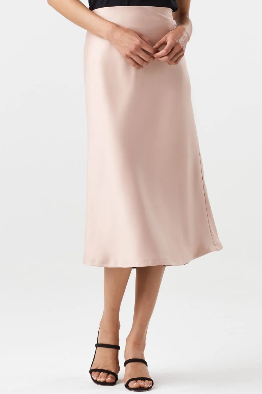 The Reversible Glossy Midi Skirt