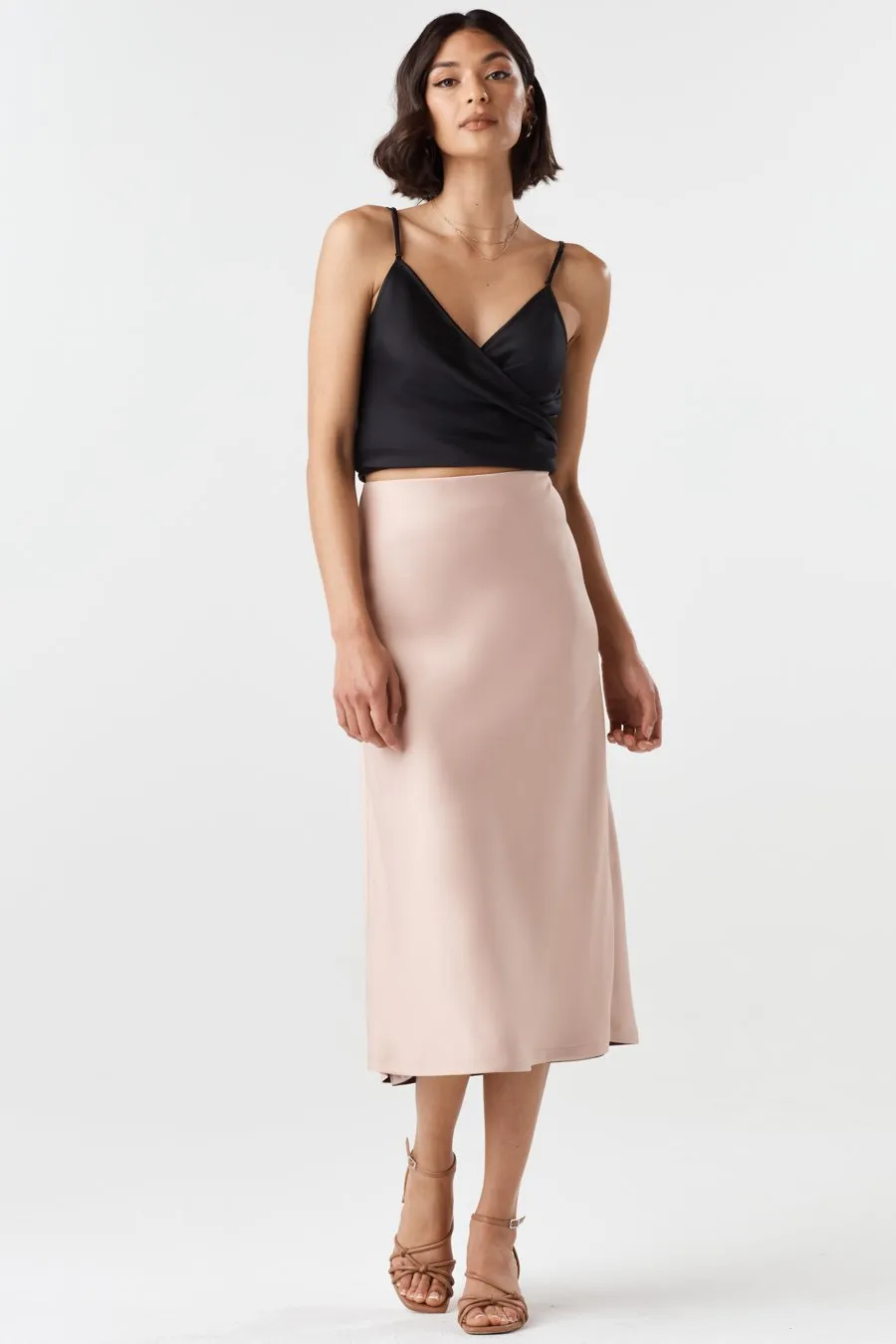 The Reversible Glossy Midi Skirt