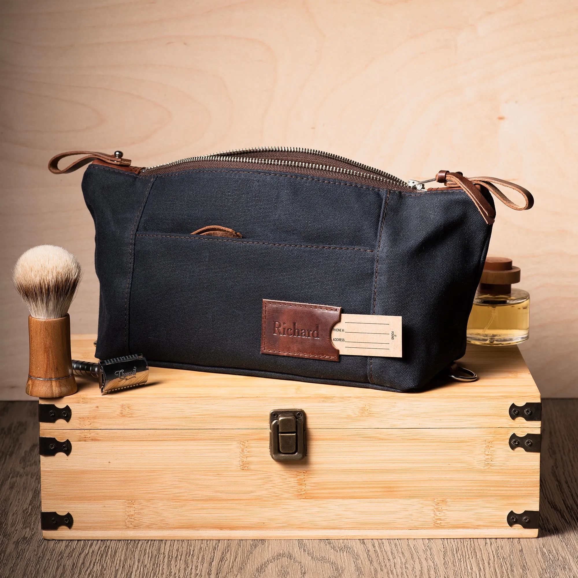 Waxed Canvas Dopp Kit - Personalized