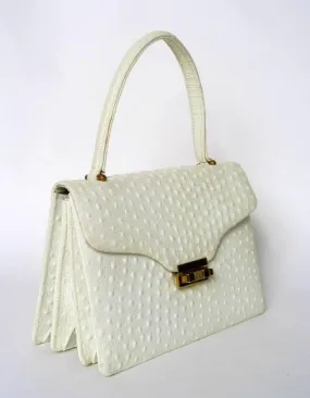 White Ostrich Handbag