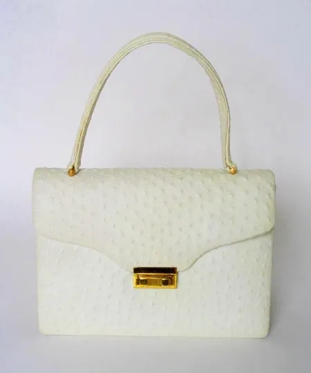 White Ostrich Handbag