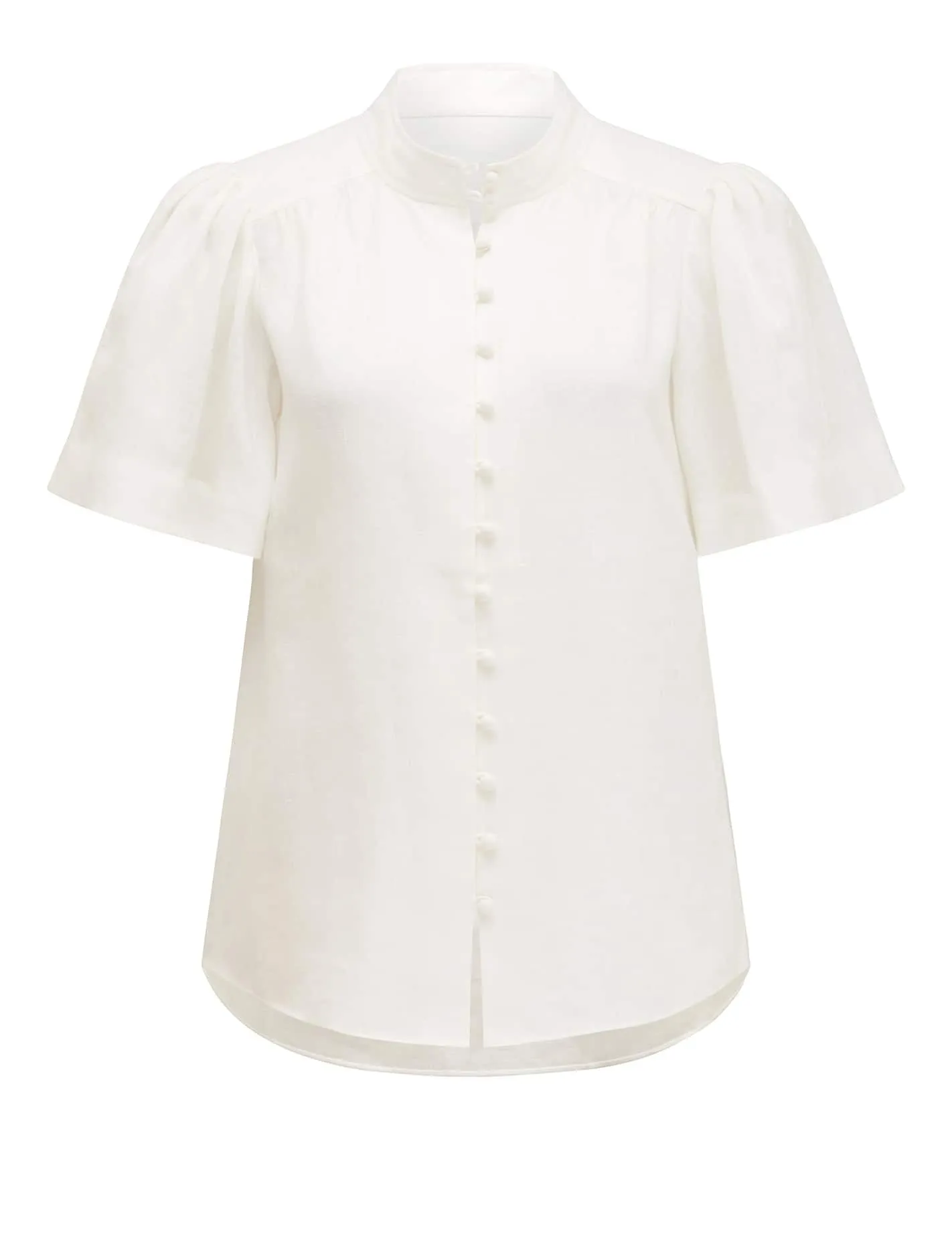 Winnie Linen Flutter Sleeve Blouse