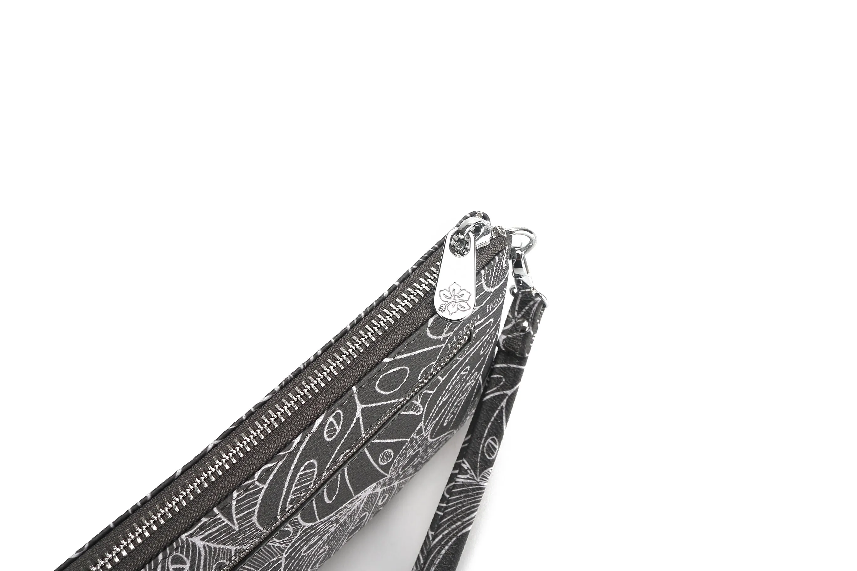 Wristlet Melody Monstera Lines Grey